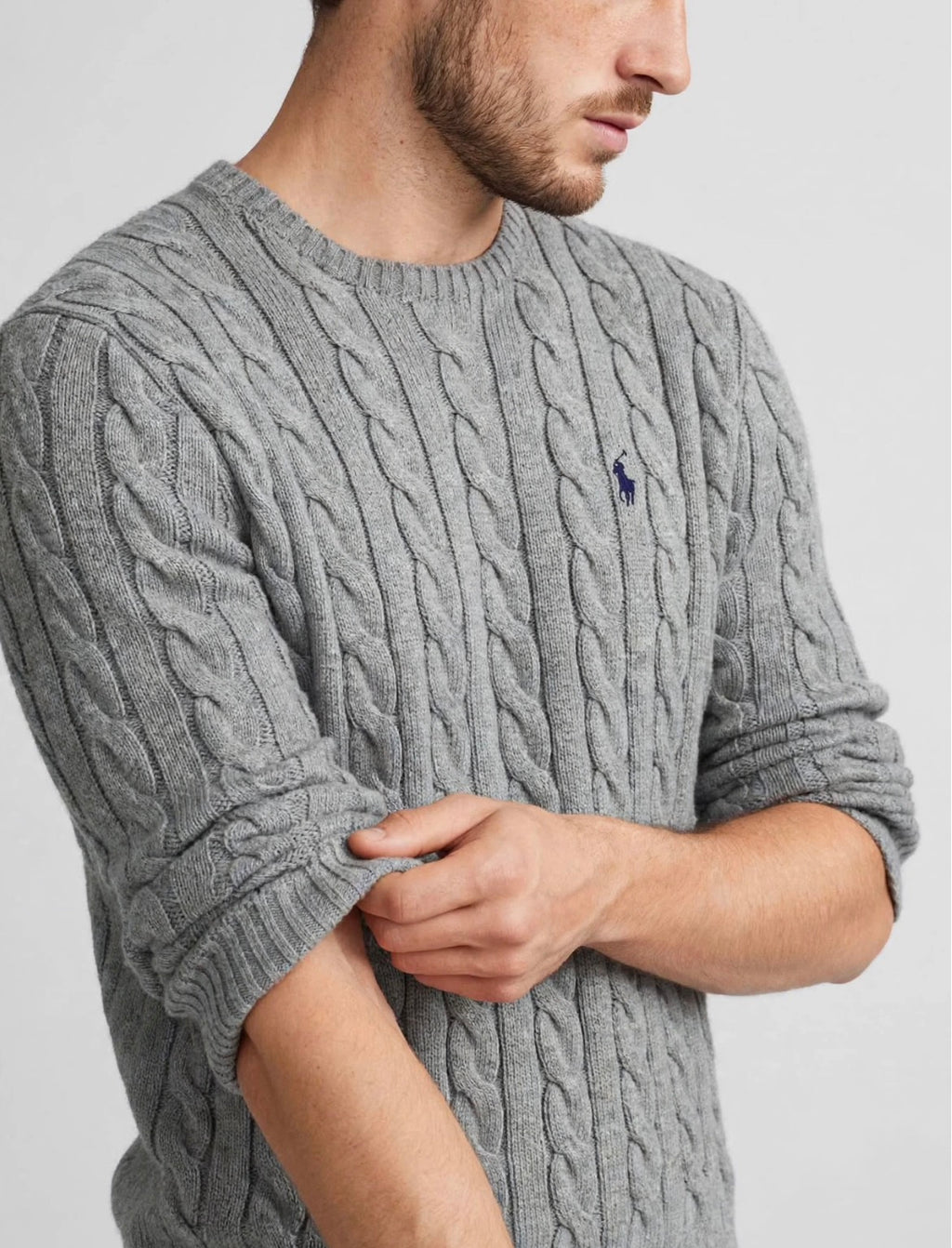 Grey Ralph Lauren Cable knit sweater