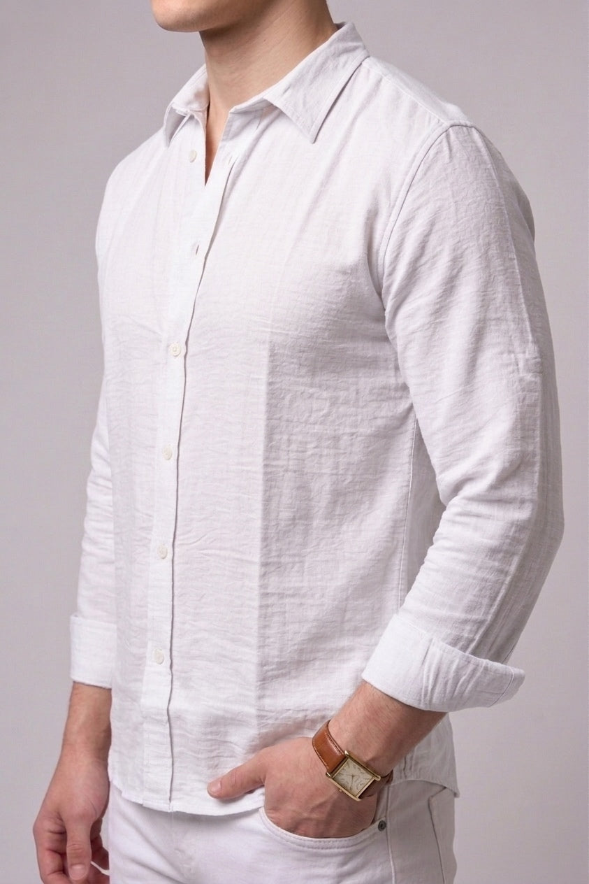 White linen shirt