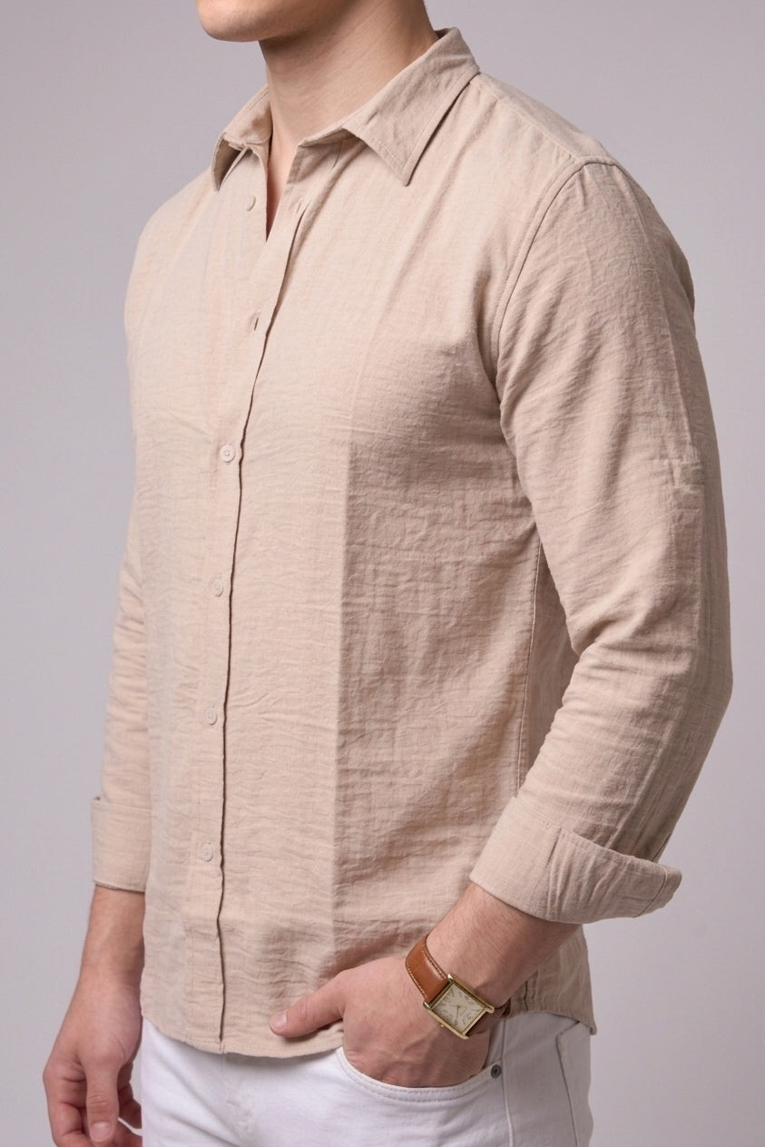 Creamy beige linen shirt