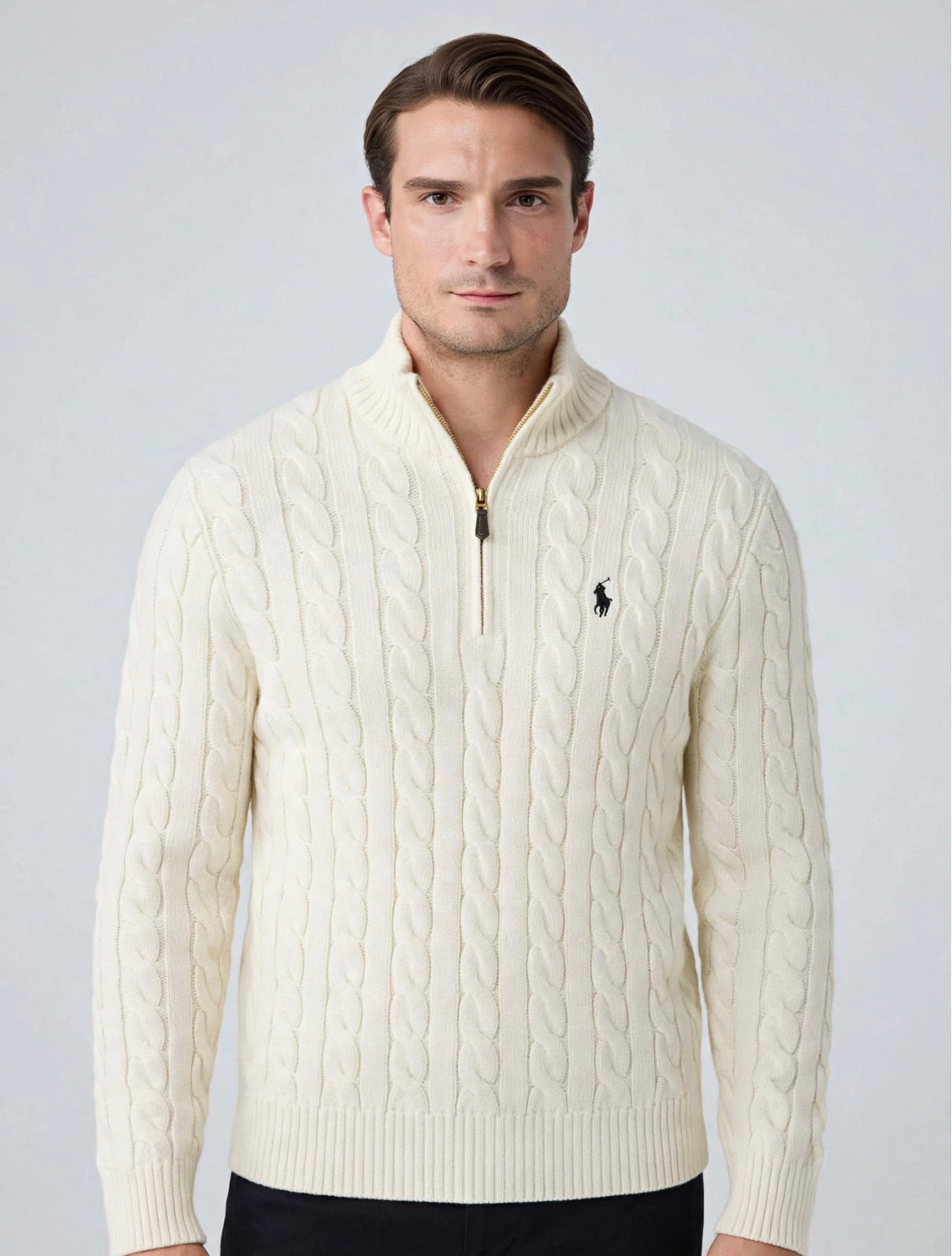 White Ralph Lauren Q zipper pullover
