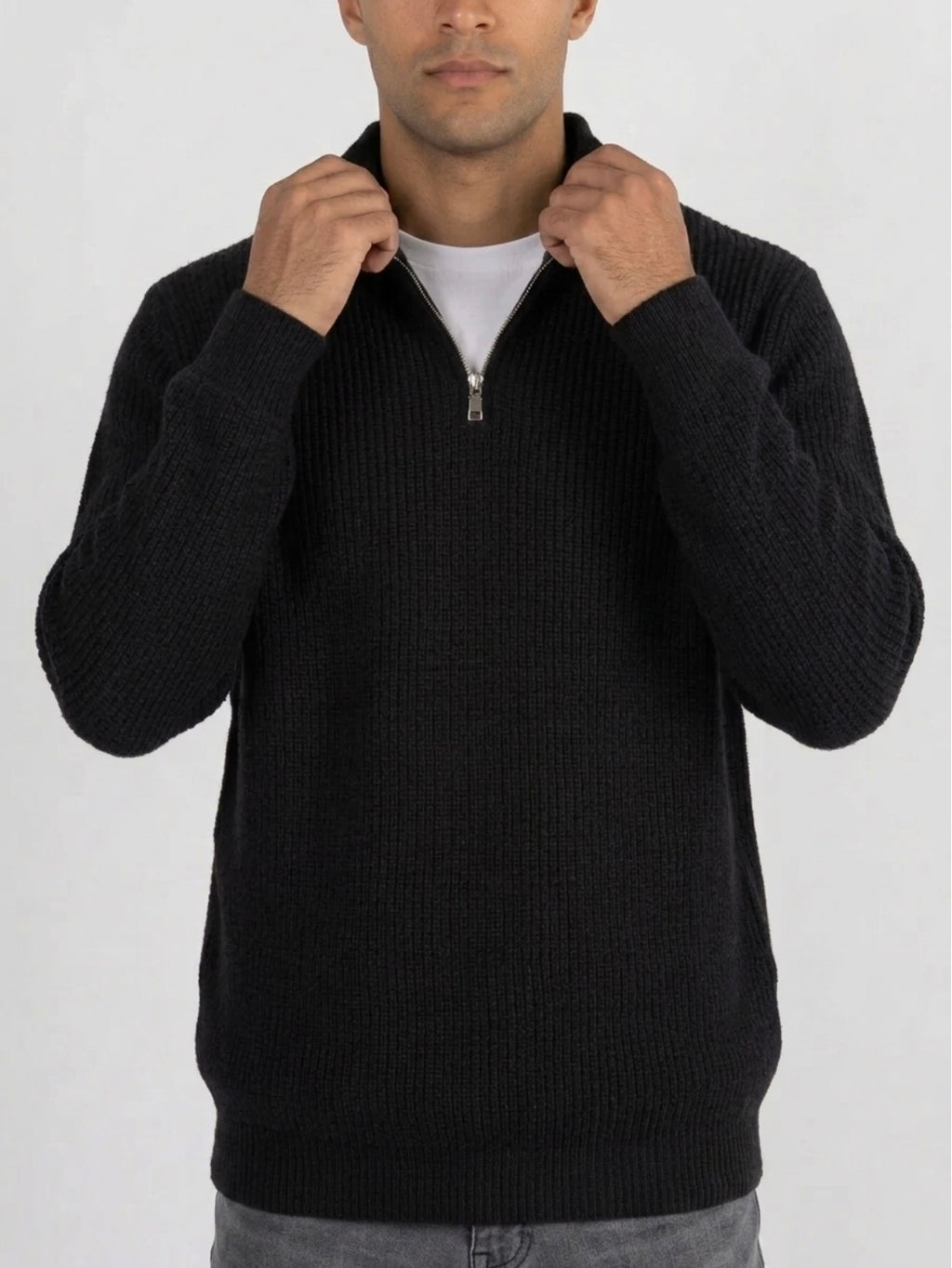 Black Quarter zipper pullover