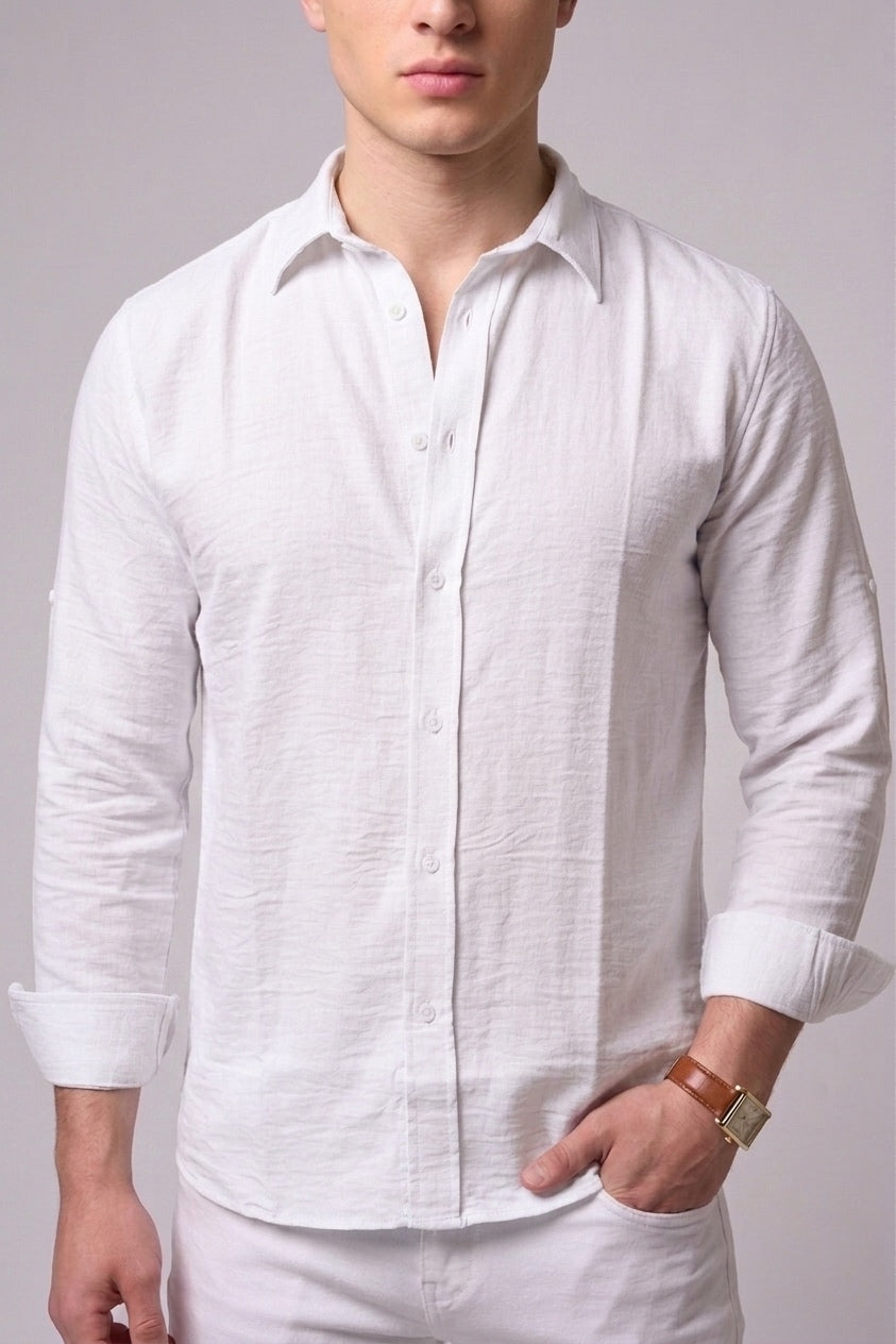 White linen shirt