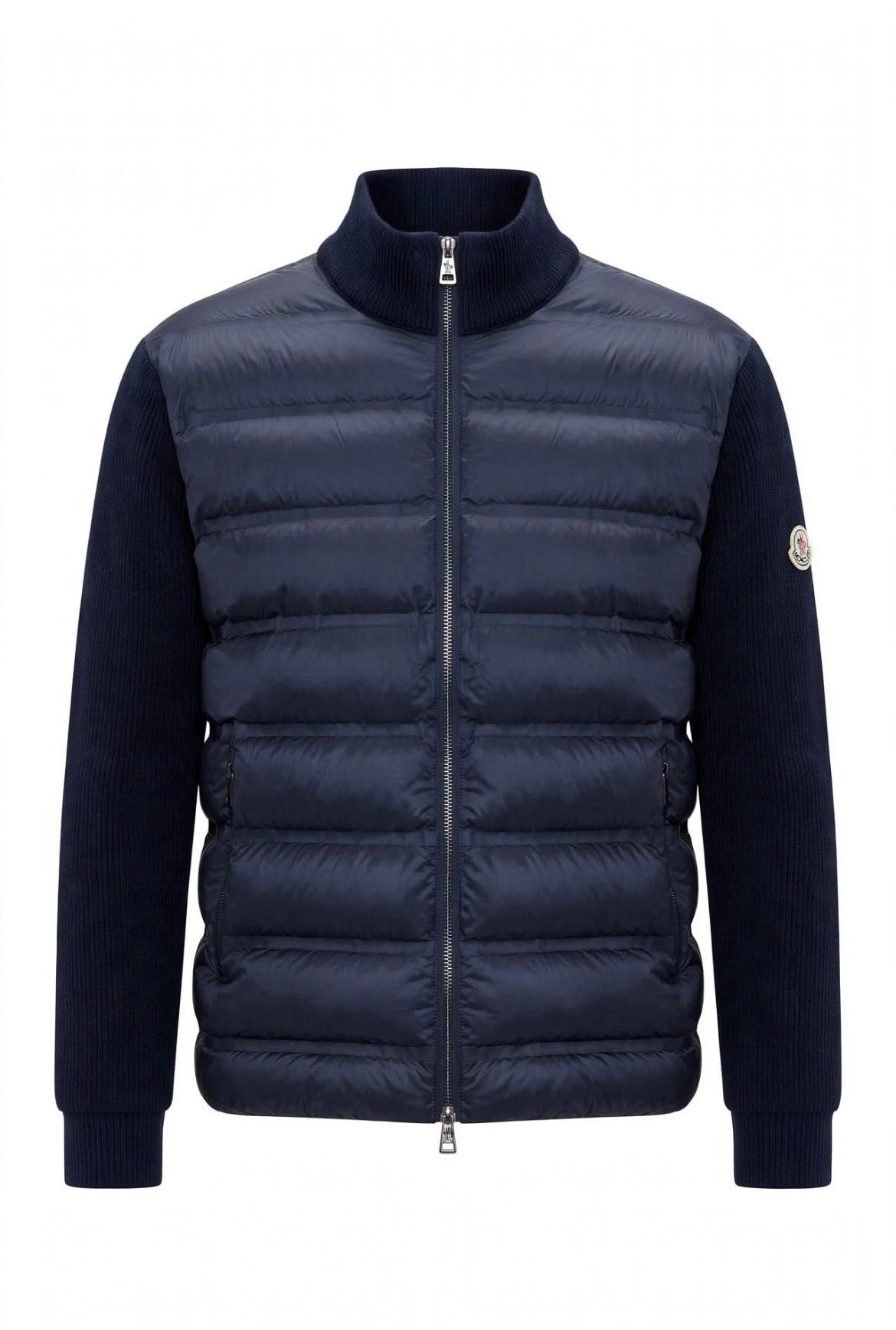 Knit hybrid jacket