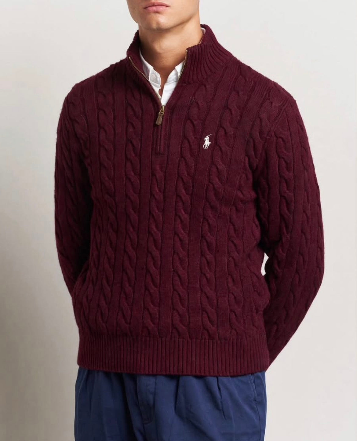 Burgundy Ralph Lauren Q zipper pullover