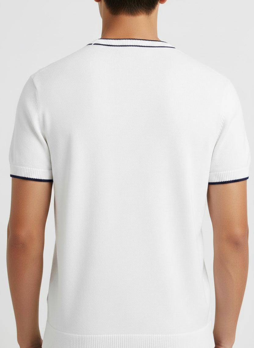 White crewneck knit Tee