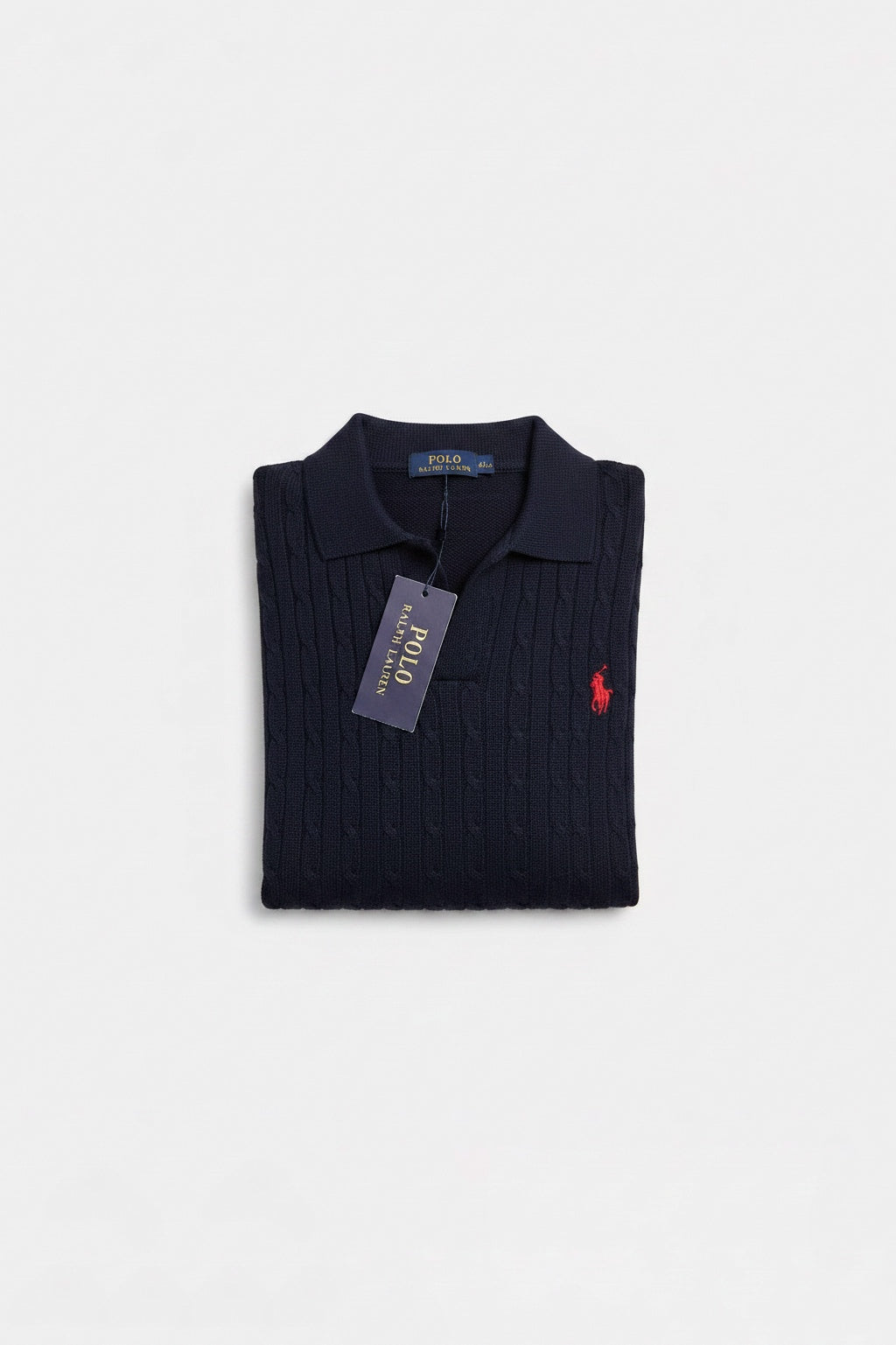 Navy Ralph Lauren cable knit T-shirt