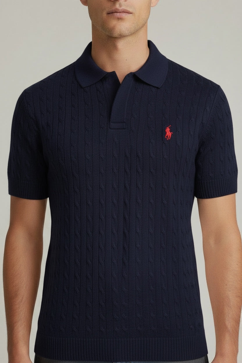 Navy Ralph Lauren cable knit T-shirt