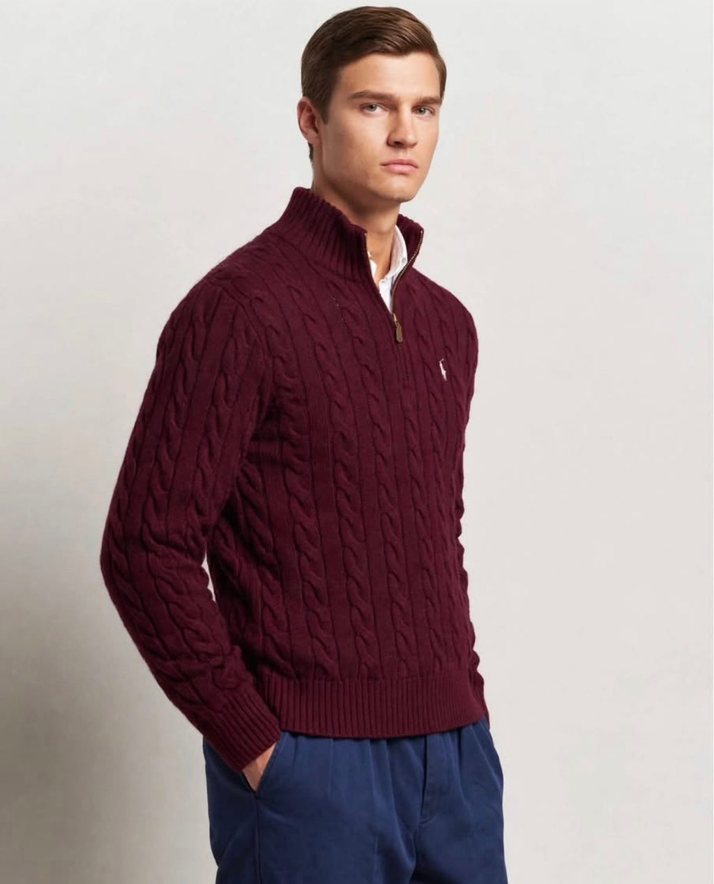 Burgundy Ralph Lauren Q zipper pullover