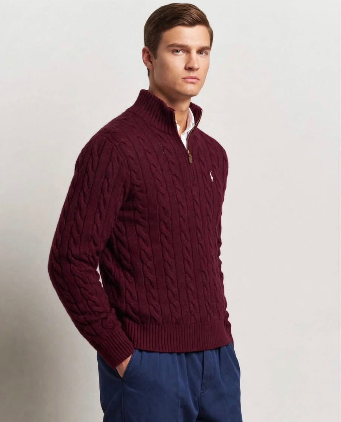 Burgundy Ralph Lauren Q zipper pullover