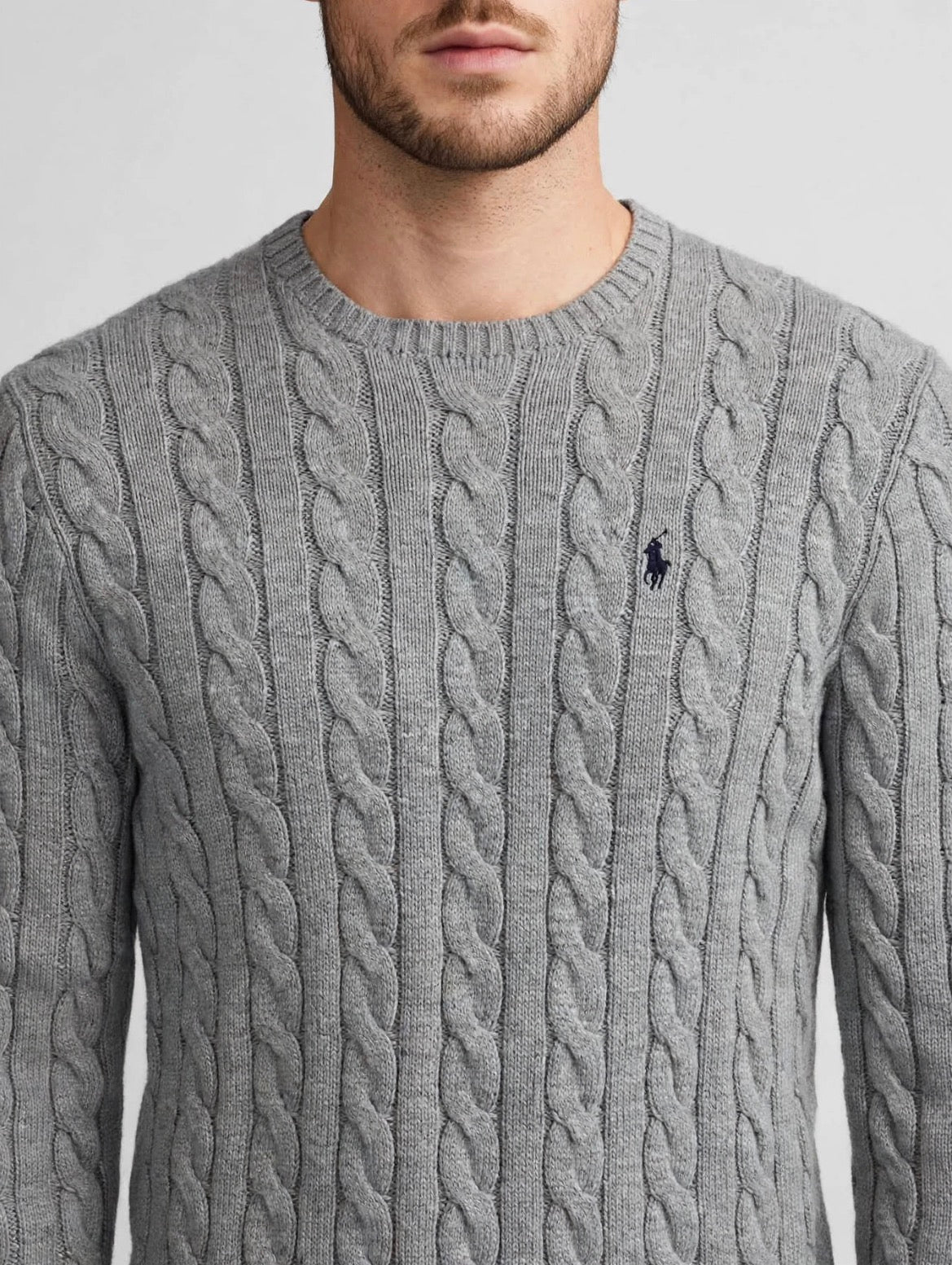 Grey Ralph Lauren Cable knit sweater