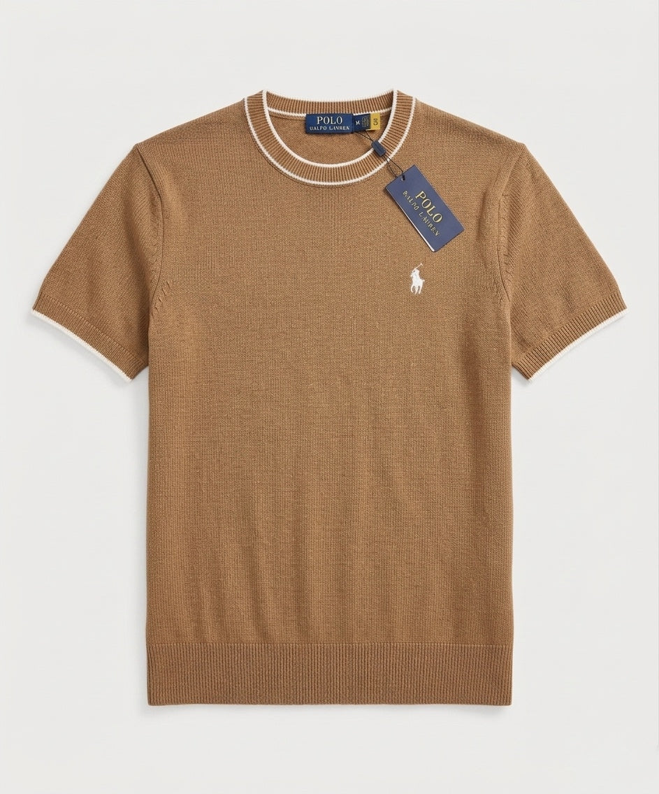 Camel crewneck knit Tee