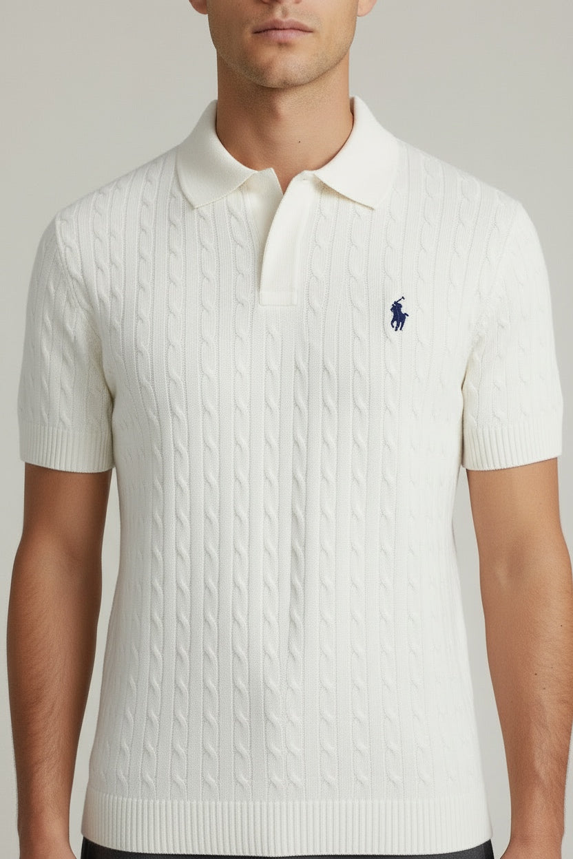 White Ralph Lauren cable knit T-shirt