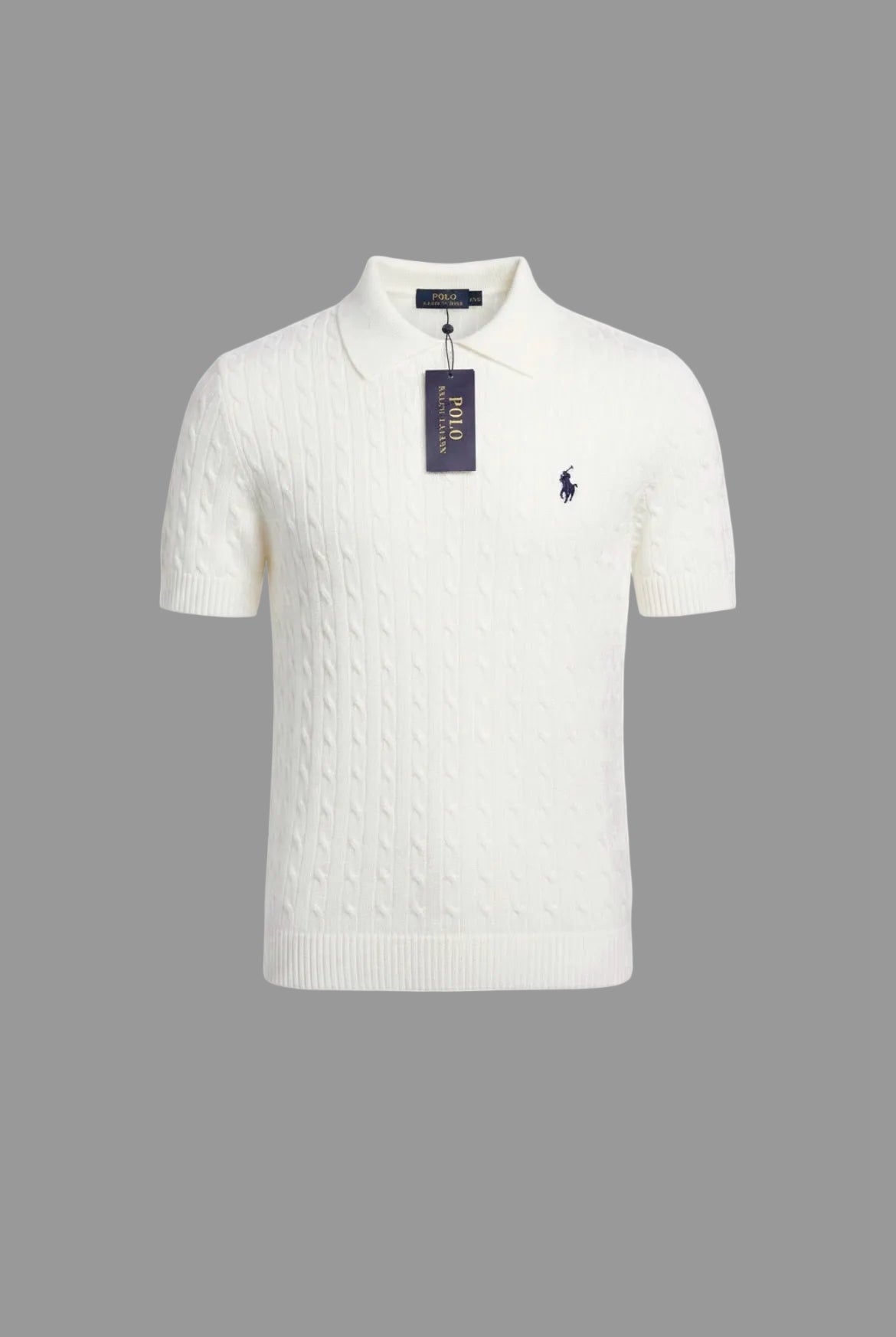White Ralph Lauren cable knit T-shirt