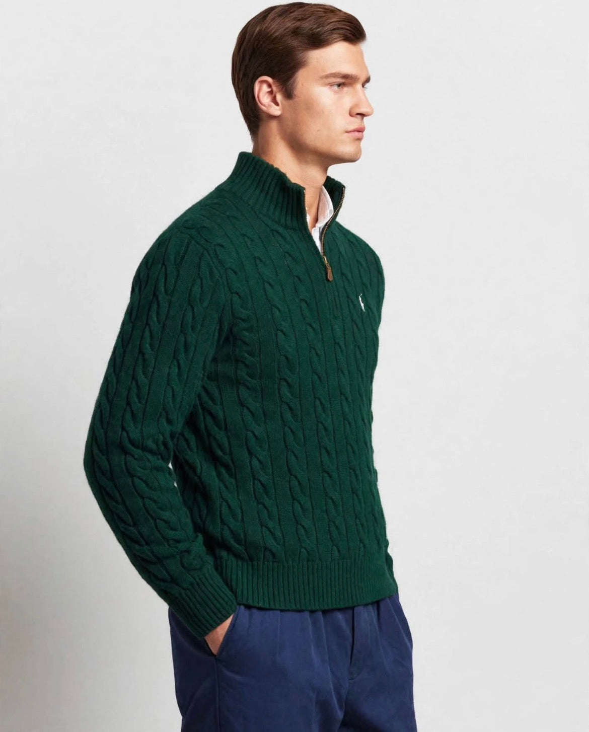 Olive green Ralph Lauren Q zipper pullover