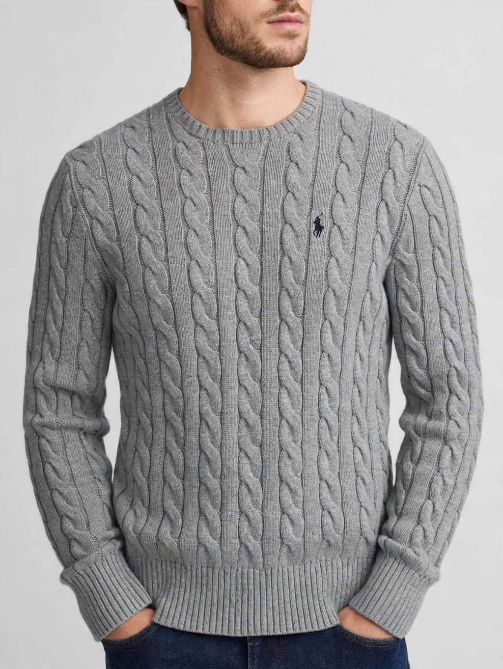 Grey Ralph Lauren Cable knit sweater