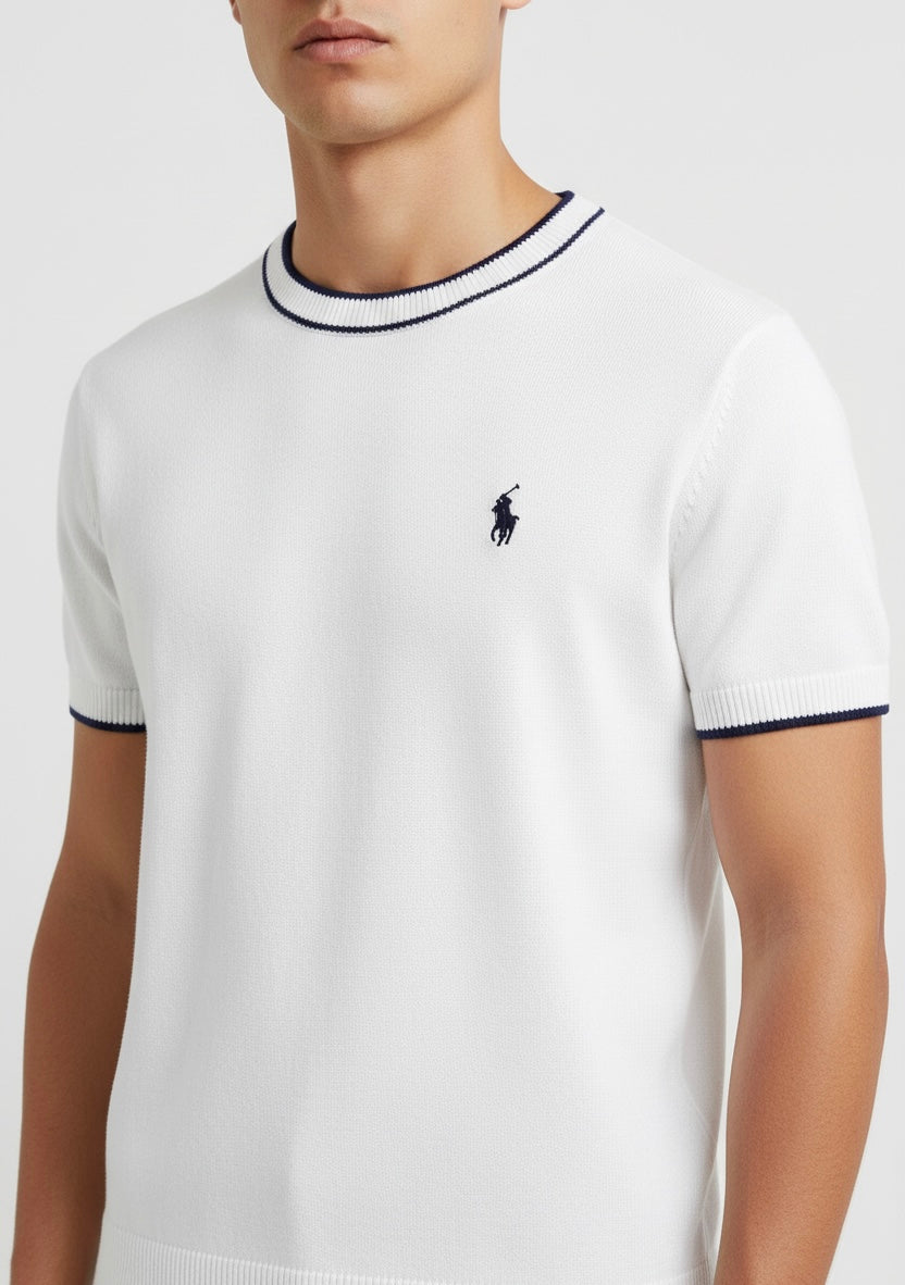 White crewneck knit Tee