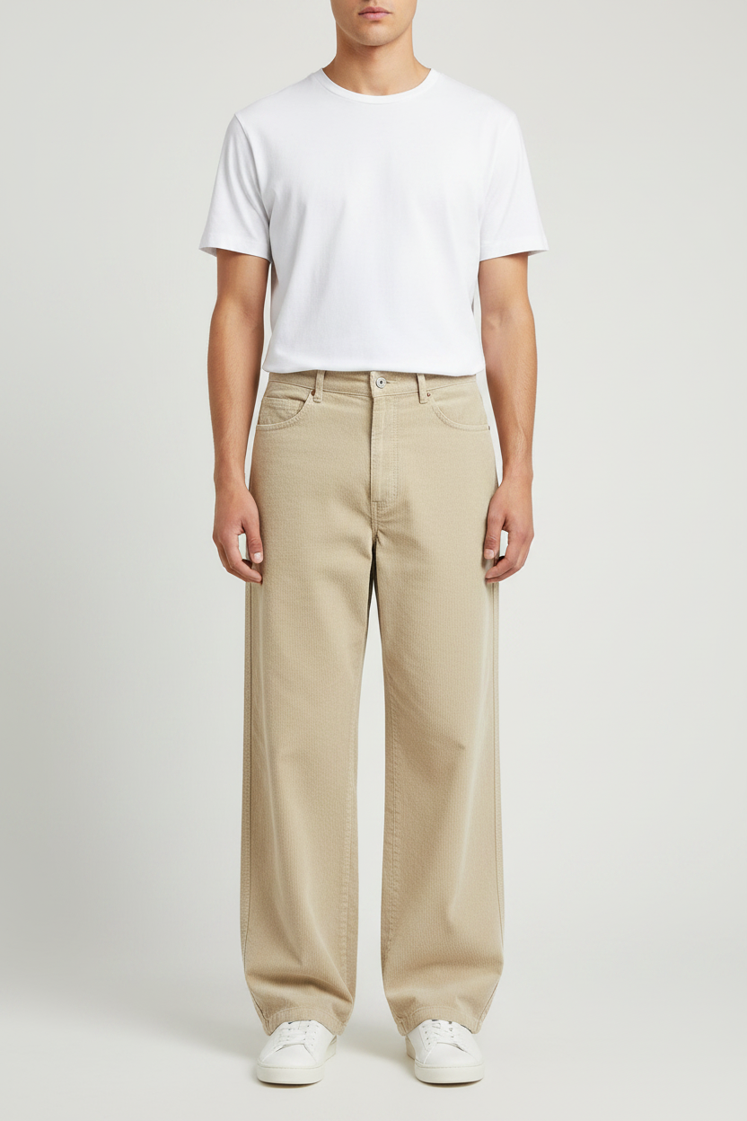 Relaxed jeans- Beige