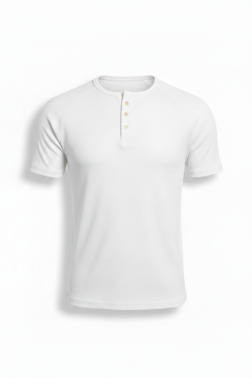White Henley shirt - Short sleeve