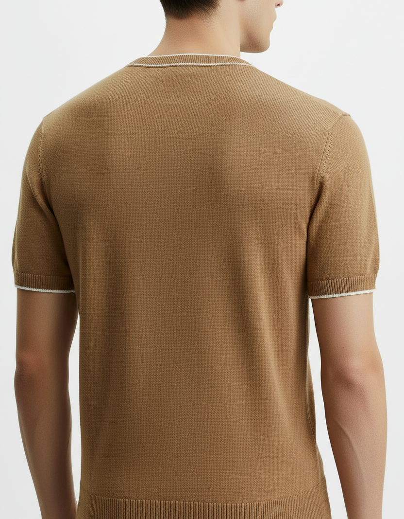 Camel crewneck knit Tee