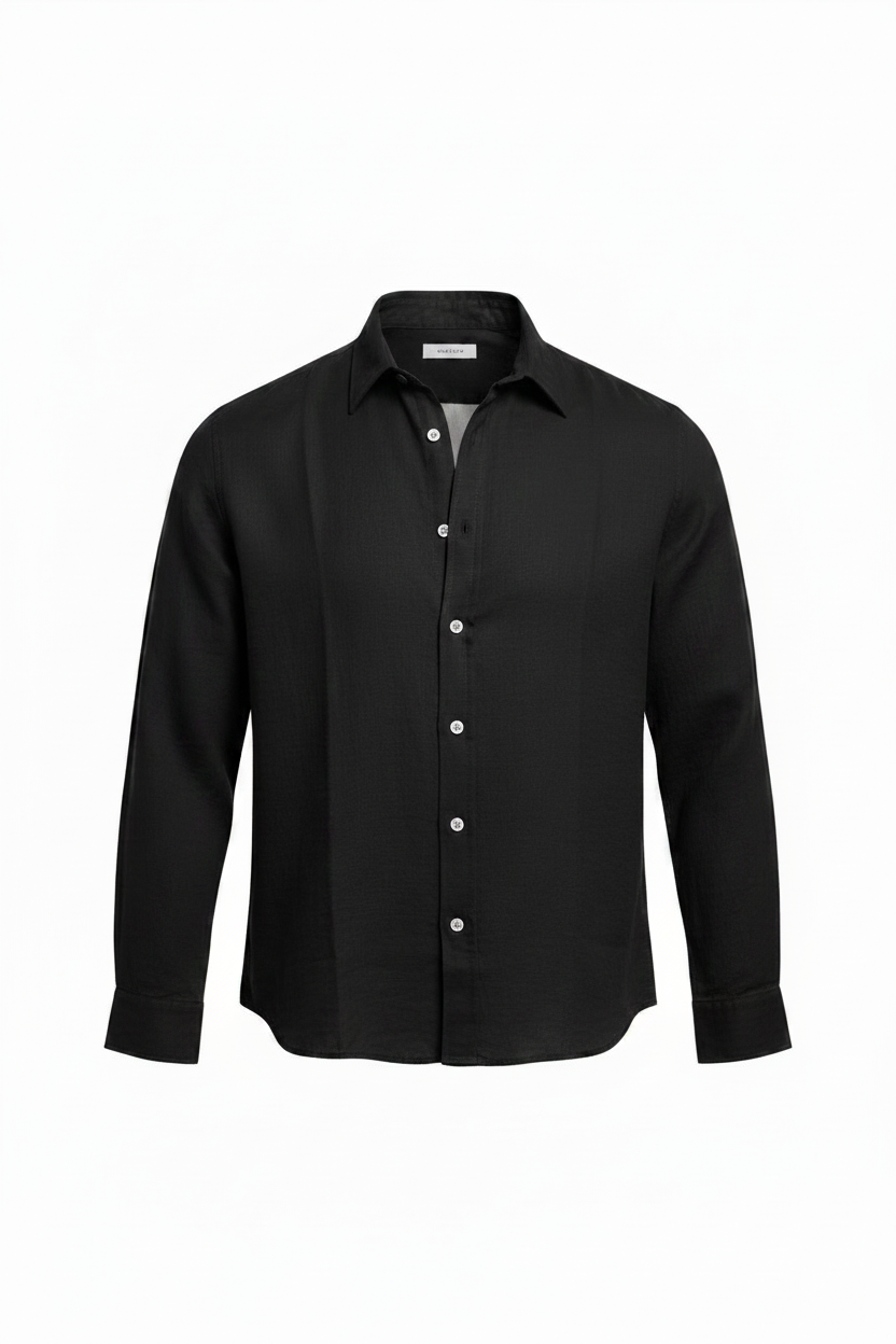 Black linen shirt