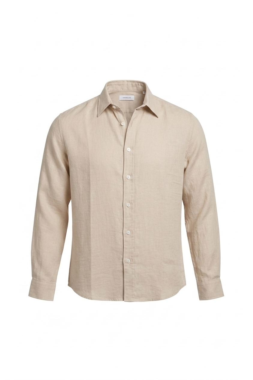 Creamy beige linen shirt