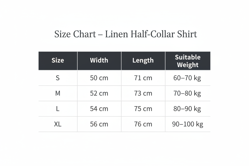 White linen shirt - Band collar