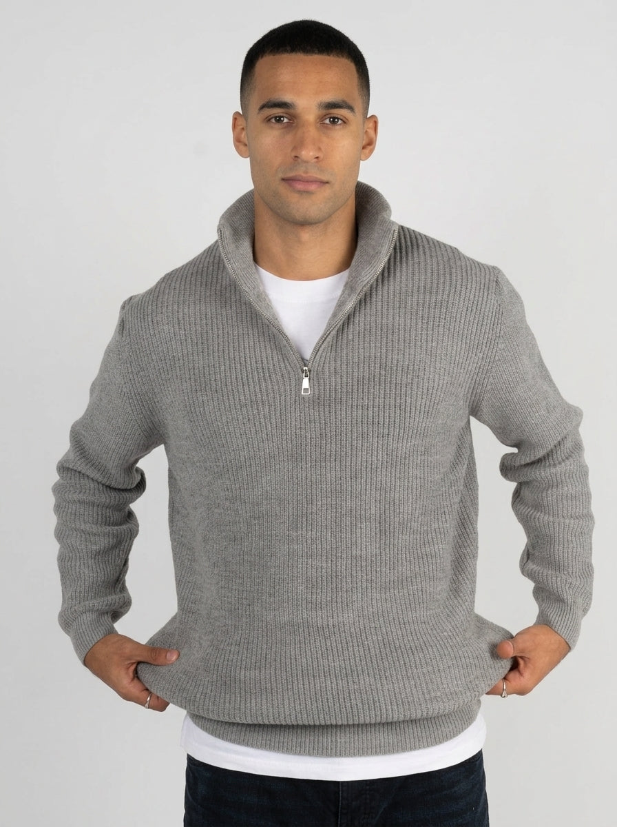 Grey Quarter zipper pullover