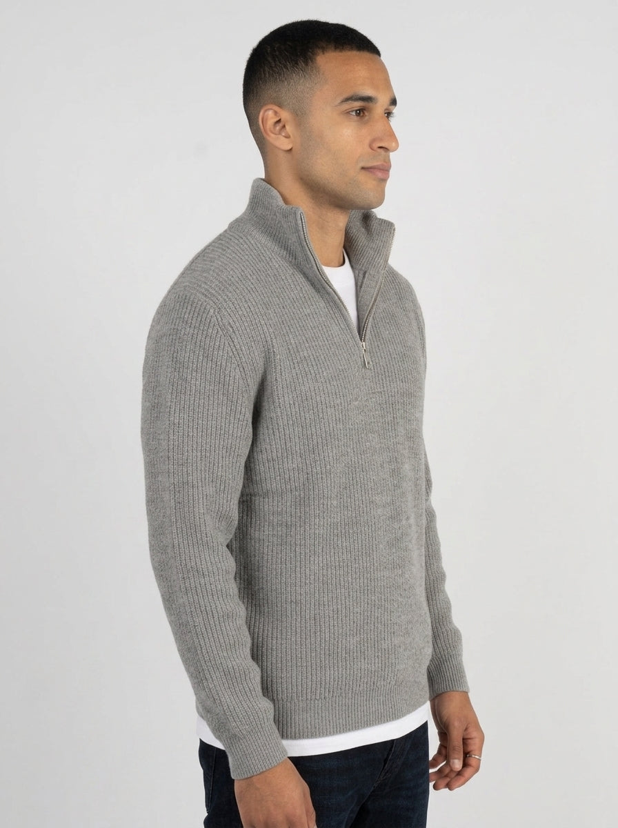 Grey Quarter zipper pullover