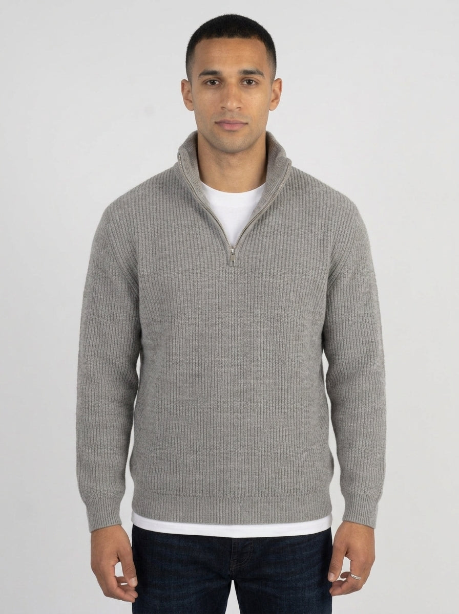 Grey Quarter zipper pullover