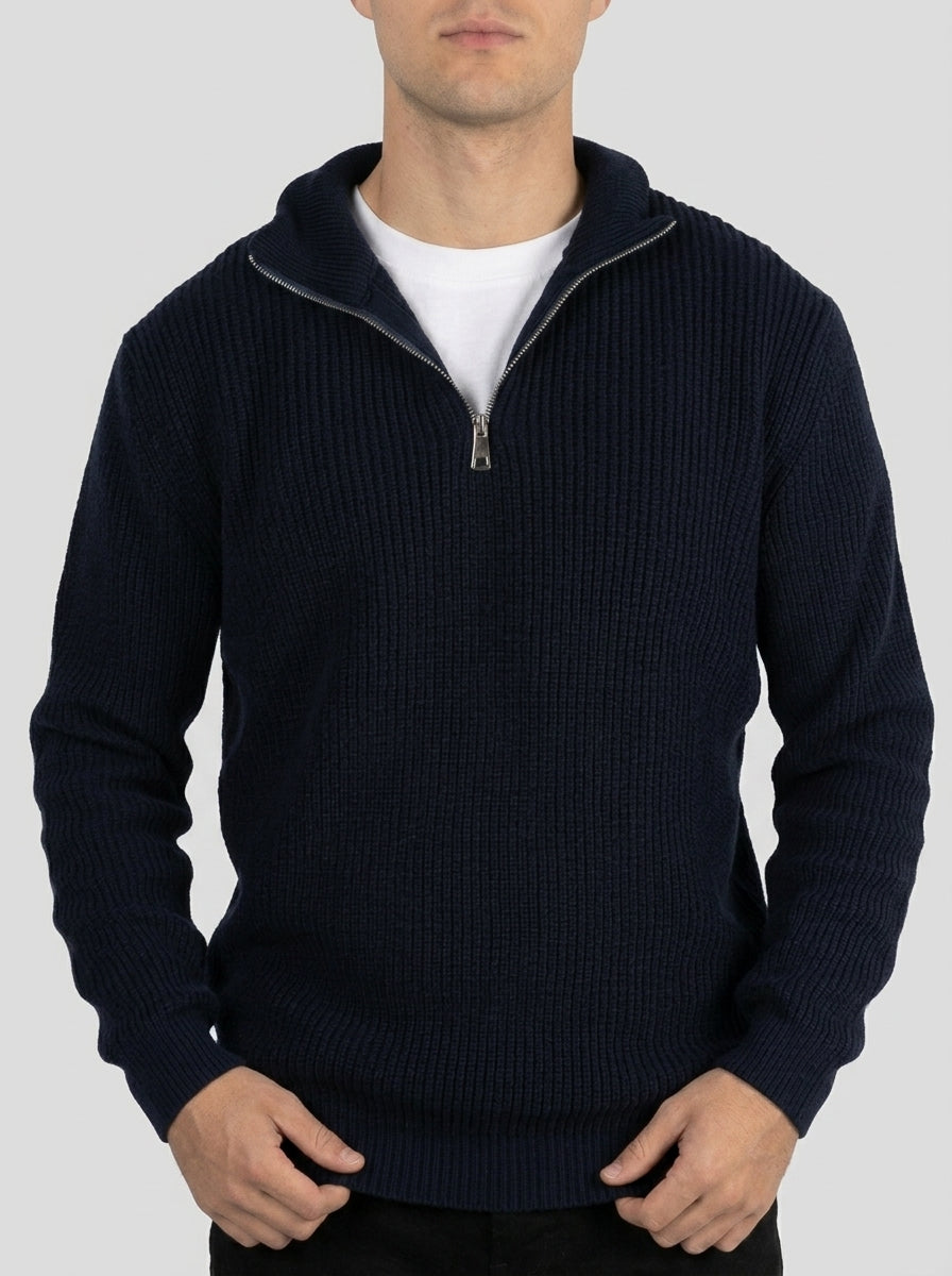 Navy Quarter zipper pullover