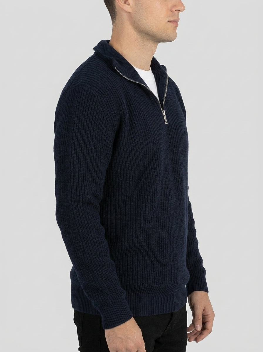 Navy Quarter zipper pullover