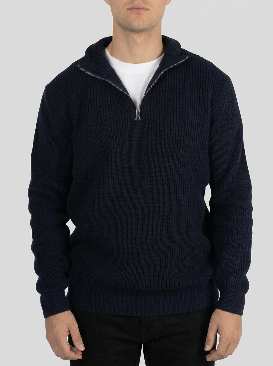Navy Quarter zipper pullover