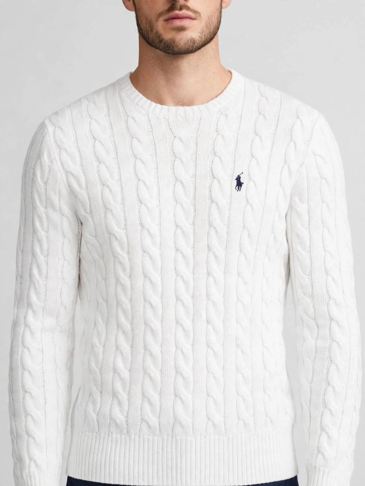 White Ralph Lauren Cable Knit Sweater