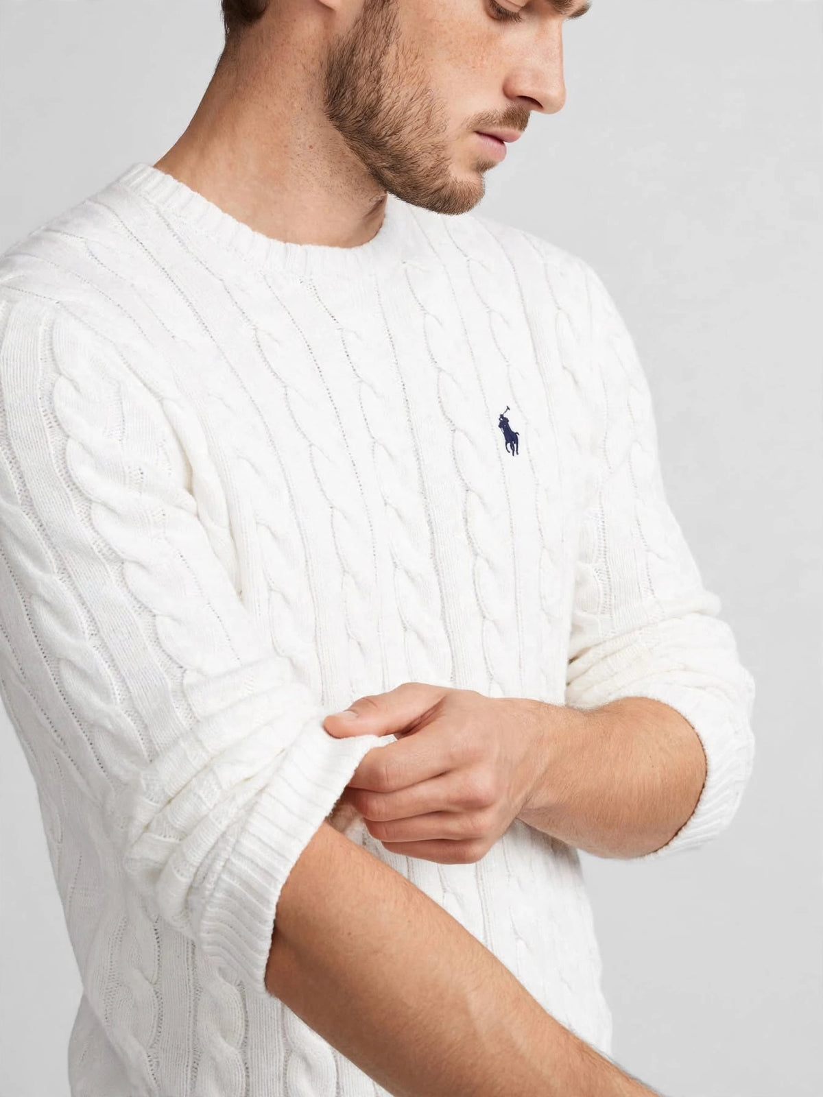 White Ralph Lauren Cable Knit Sweater