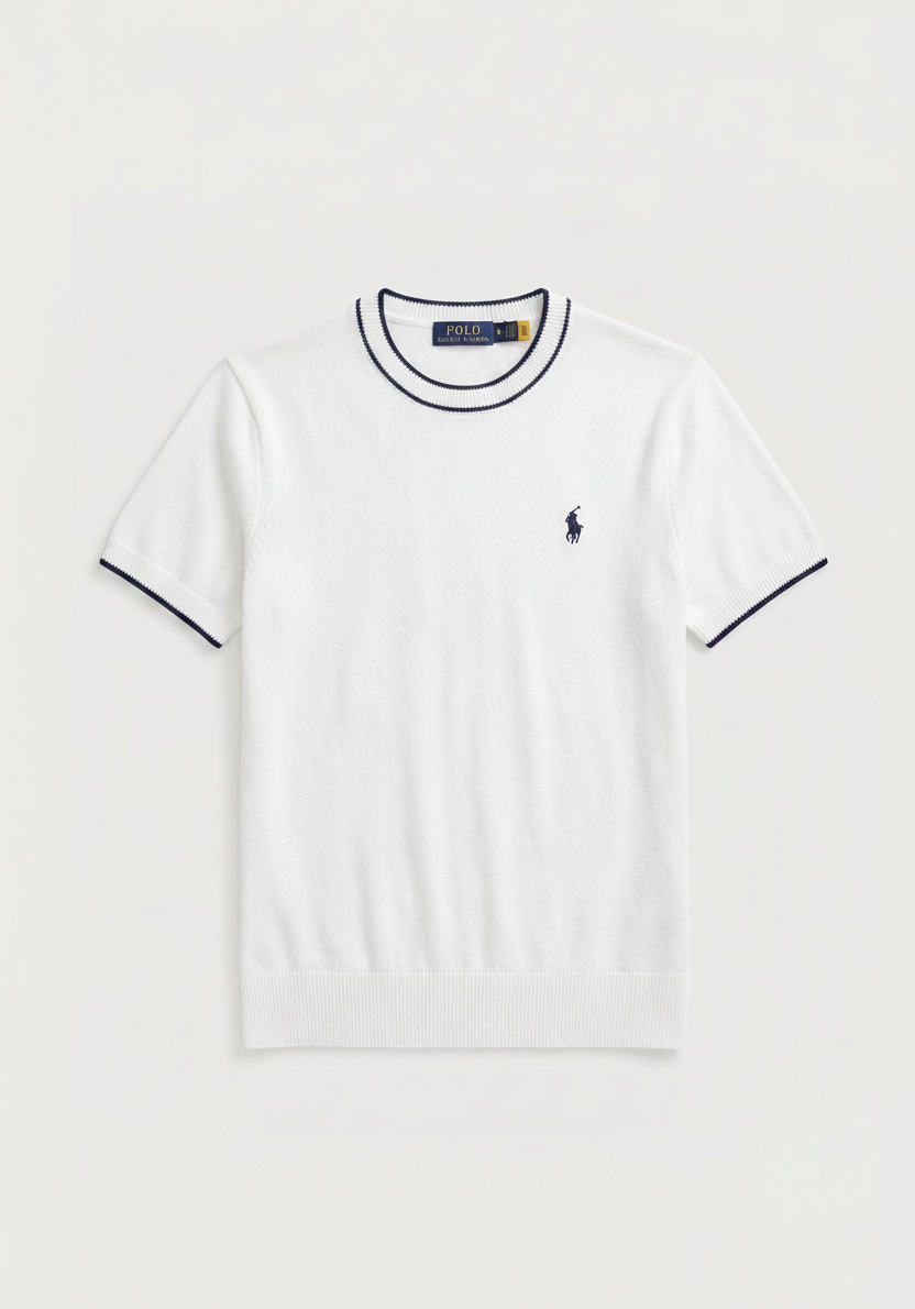 Flat Lay White Knit Tee