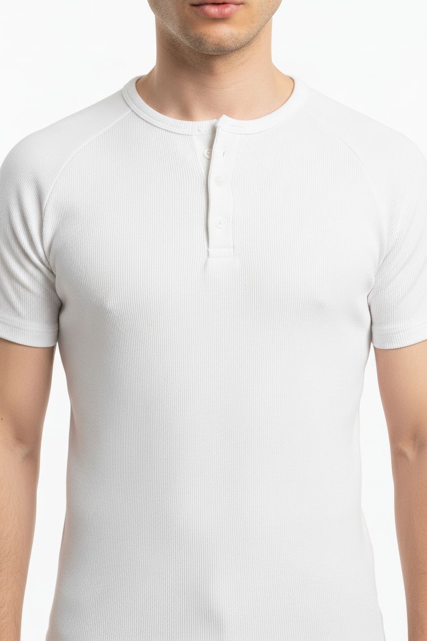 White Henley shirt - Short sleeve